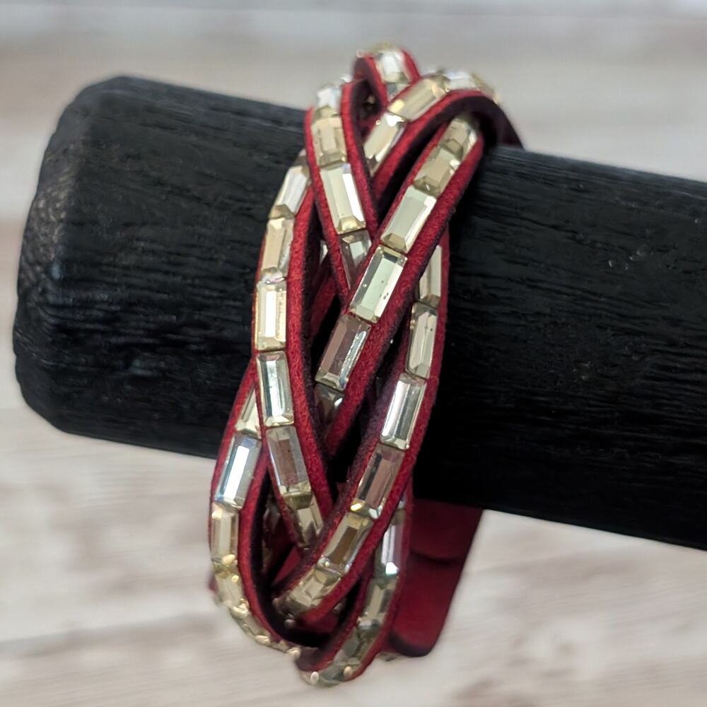 Vintage Bracelet Red with Accents - Fair Condition